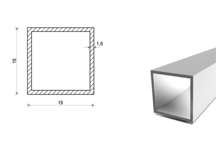 Profil aluminiowy 15x15x1,5 (EN 6060)