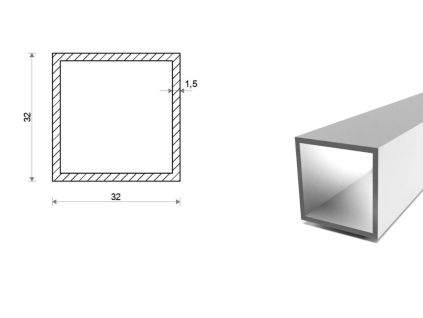 Profil aluminiowy 32x32x1,5 (EN 6060)