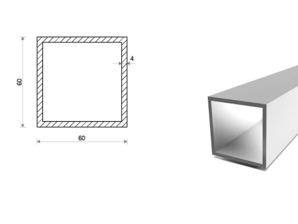 Profil aluminiowy 60x60x4 (EN 6060)