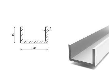 Ceownik aluminiowy 15x30x15x2