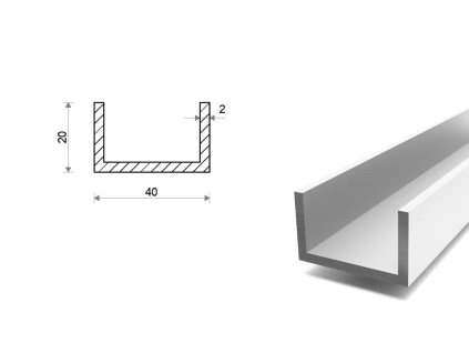 Ceownik aluminiowy 20x40x20x2