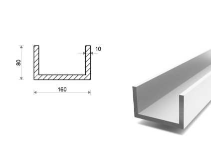 Ceownik aluminiowy 80x160x80x10