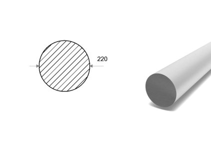 Pręt aluminiowy fi 220 mm (EN 2007