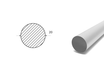 Pręt aluminiowy fi 20 mm - ciągniony (EN 2007)