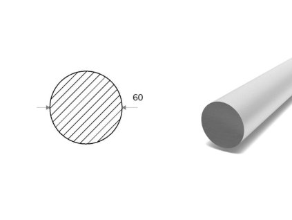 Pręt aluminiowy fi 60 mm (EN 2007)