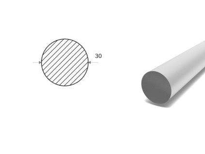 Pręt aluminiowy fi 30 mm (EN 2007)