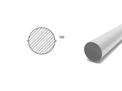 Pręt aluminiowy fi 150 mm (EN 2007)