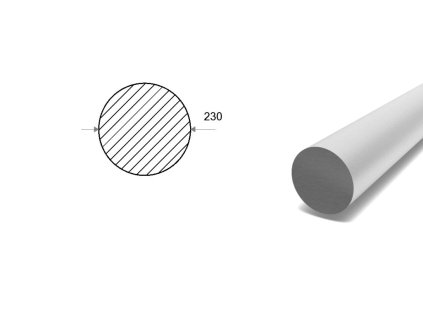 Pręt aluminiowy fi 230 mm (EN 2007)