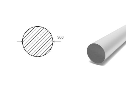 Pręt aluminiowy fi 300 mm (EN 2007)