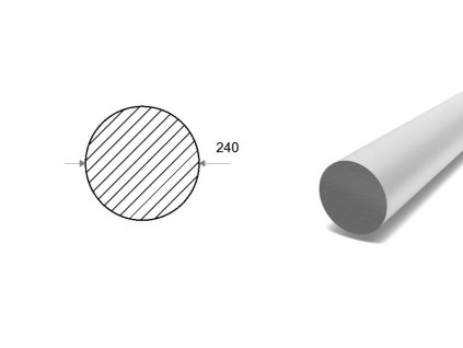 Pręt aluminiowy fi 240 mm (EN 2007)