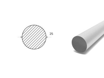 Pręt aluminiowy fi 25 mm - ciągniony (EN 7075)