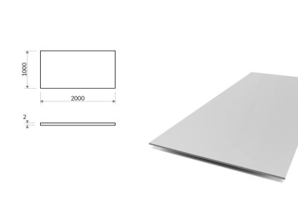 Blacha aluminiowa 2x1000x2000 mm (EN 1050)