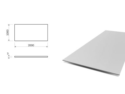 Blacha aluminiowa 3x1000x2000 mm (EN 5754) H111