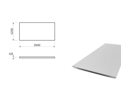 Blacha aluminiowa 0,8x1250x2500 mm (EN 5754) H22